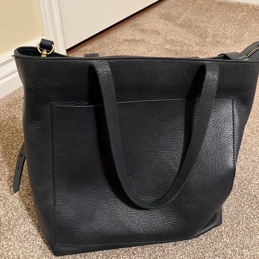Madewell The Zip-Top Medium Transport Tote leather purse bag Crossbody Shoulder - Picture 2 of 15